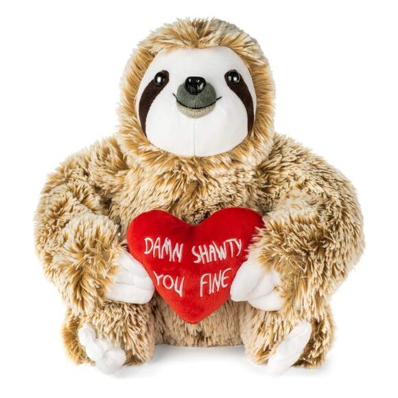 NEW Sloth Stuffed Animal Novelty Plush Love Heart Valentines Gift Present Spouse - Picture 1 of 7